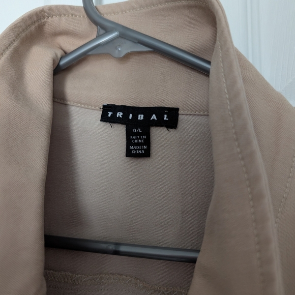 Ladies Tribal Jean Jacket - beige in color - Picture 3 of 7